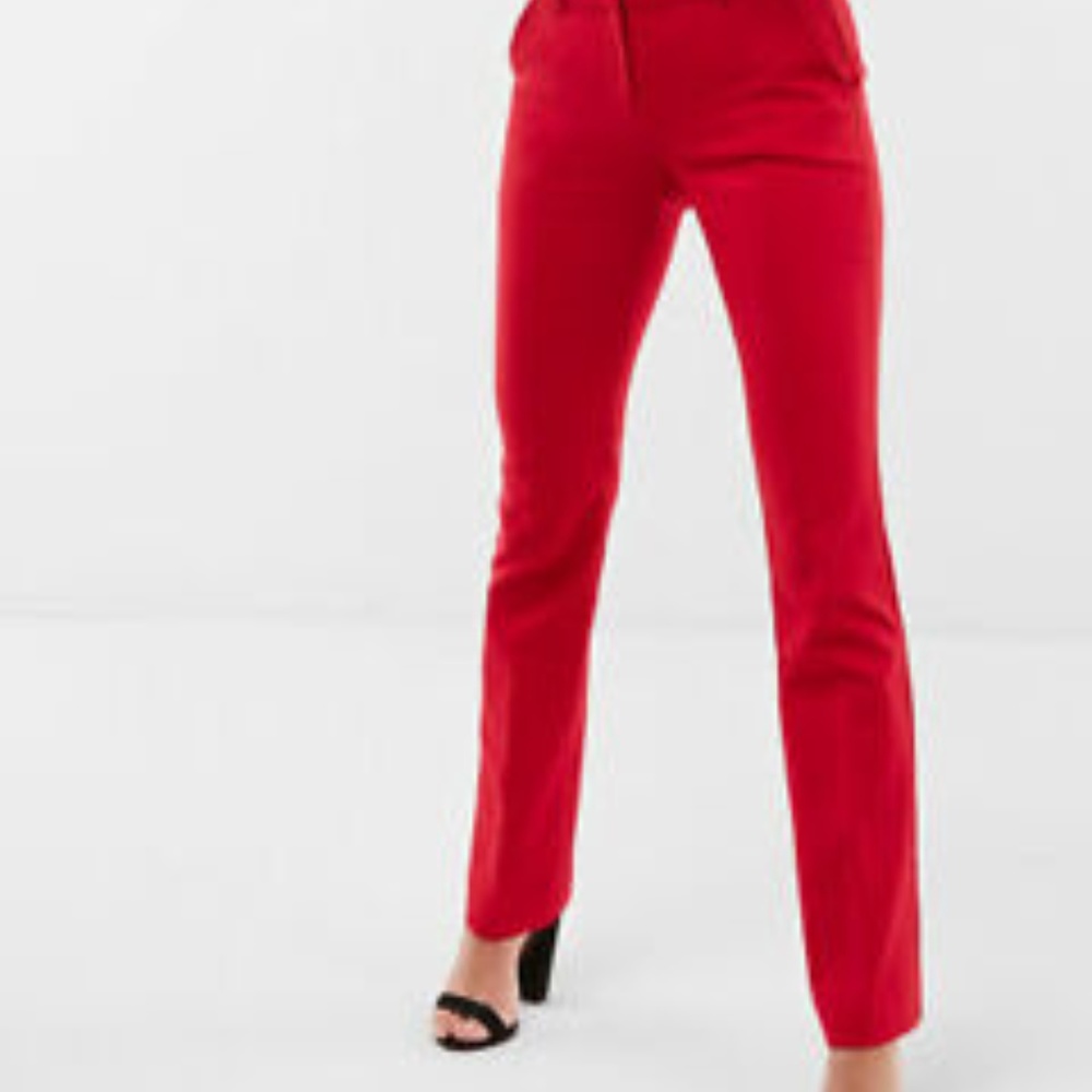 Red columnist pants